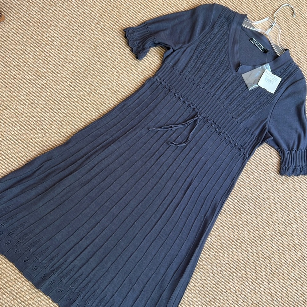NWT Peruvian Connection Pima Cotton Knit Gray Dress MP